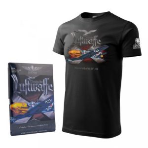 T-SHIRT MED TYSKA FLYGPLAN MESSERSCHMITT BF 109 flygtillbehör och kläder